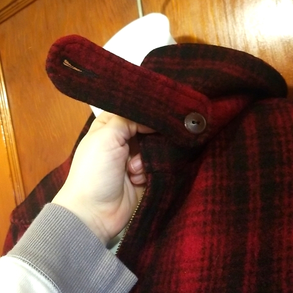1950s Woolrich Mackinaw Wool Hunting Coat Jacket Size 38 Red Tartan Plaid - Picture 3 of 12